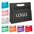 travel use frosted pvc cosmetic zipper bag with logo, zip slider pipping cosmetic hand sample promotion bags, Clear PVC Makeup B